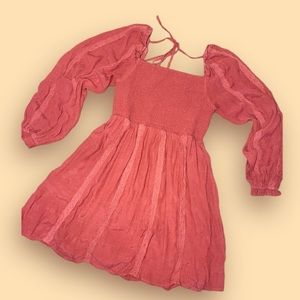 “FASHION EARTH” SQUARE NECK RUSTIC COLORED BABYDOLL BOHO DRESS SIZE L